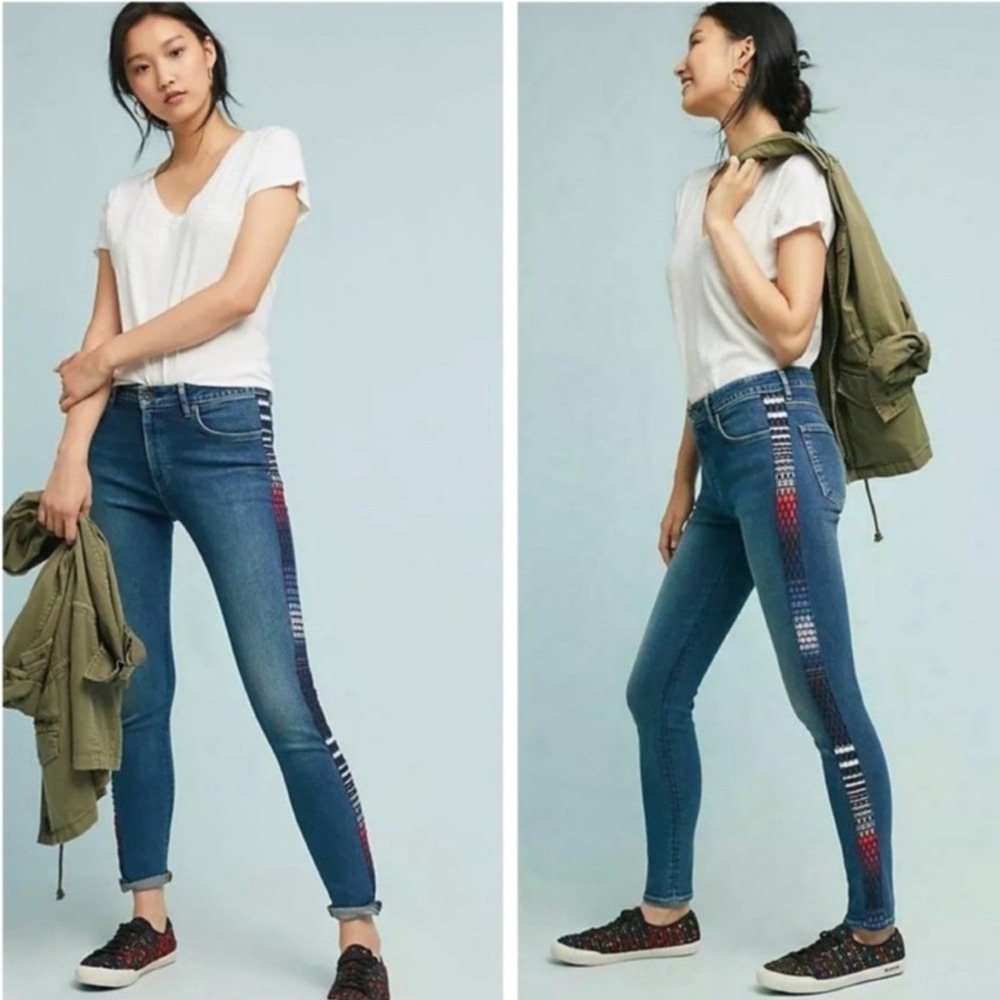 Levi's 721 Jeans Women's 24x30 Anthropologie French Handloom Aztec Southwestern